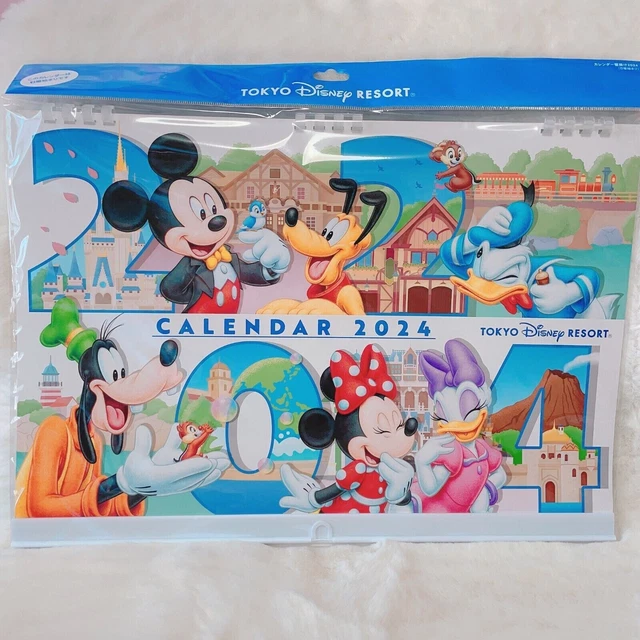 JAPAN TOKYO DISNEY Resort Wall Calendar 2024 Mickey Minnie New limited