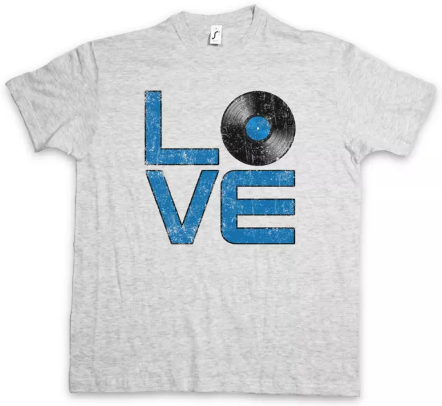 VINYL LOVE T-SHIRT Club Disco Retro Music record player turntable DJ MC Record