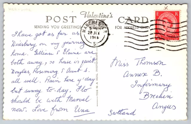 s19724 Old Market House Ledbury Herefordshire England  RP postcard 1961 stamp 3