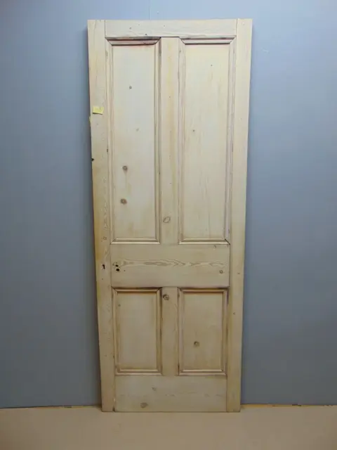 Door  29 1/2" x 77 1/2"  Pine Victorian Door 4 Panel Internal Wooden ref 163D