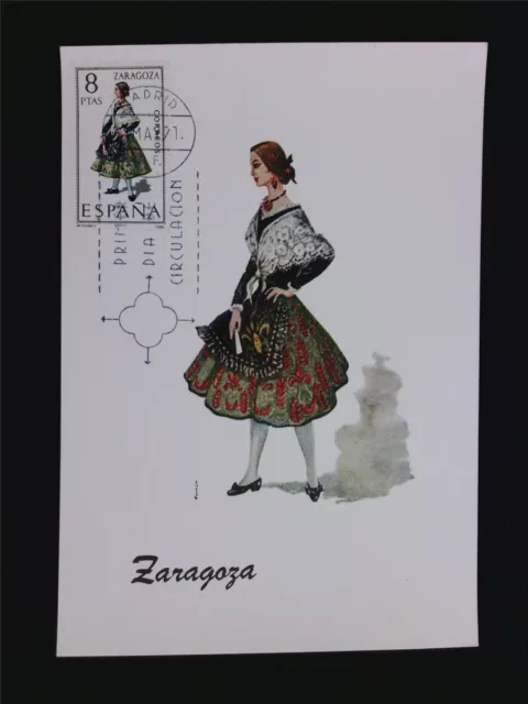 SPANIEN MK 1971 TRACHTEN ZARAGOZA COSTUMES MAXIMUMKARTE MAXIMUM CARD MC CM c5522