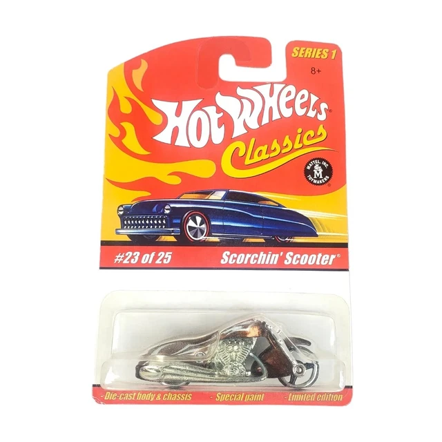 HOT WHEELS CLASSICS Series 1 23/25 Scorchin Scooter Spectraflame marron