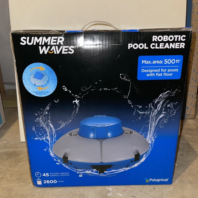 SUMMER WAVES ROBOTIC Cordless Rechargeable Swimming Pool Vacuum Cleaner