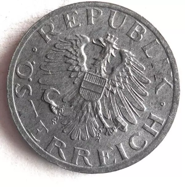 1947 AUSTRIA GROSCHEN - AU/UNC - ZINC - Great Coin - FREE SHIP - Bin TTT 2