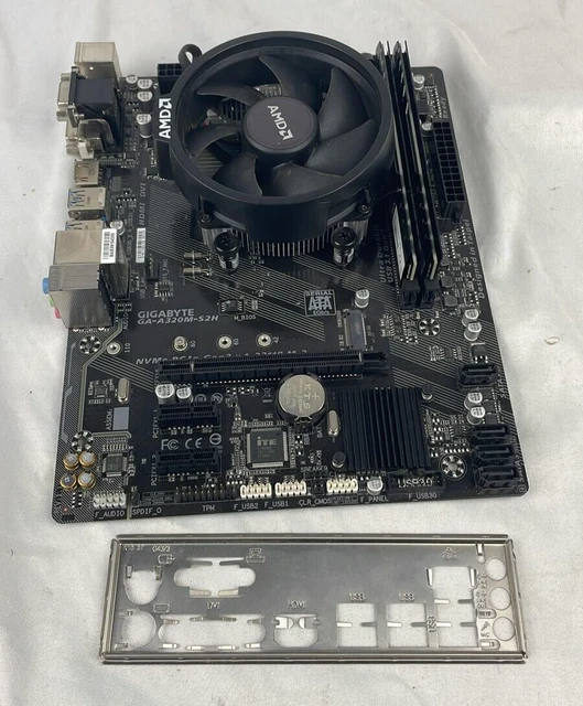 GIGABYTE GAA320MS2H MOTHERBOARD + AMD Ryzen 5 2400G Processor 3.6 GHz