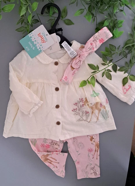 Baby Girl 0-3 Months BNWT TU Disney Bambi 3 Piece Set