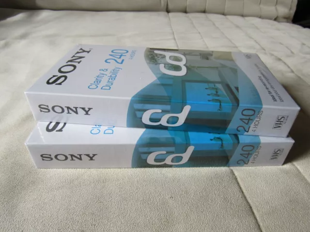 Lot de 2 cassettes vidéo VHS vierge Sony E240 Clarity & durability _ Neuf 3