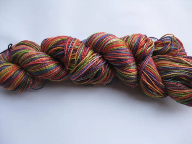 100gm Pure Mulberry Silk 4ply Designer Rainbow Hand-dyed Yarn Knitting 400m