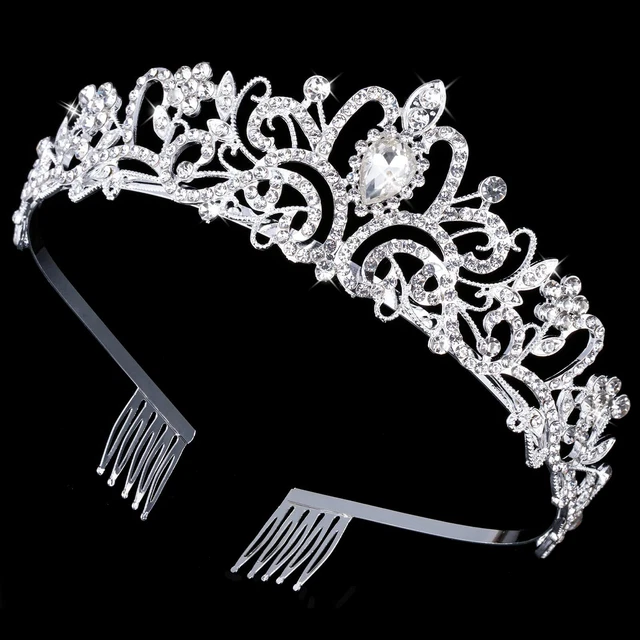 Crystal Crowns Tiara for Women Girls Elegant Princess Rhinestone Crown