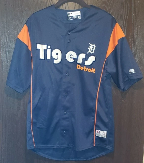 Cool Blue & Orange Detroit Tigers Baseball Jersey Man's Medium STITCHED Cool Blue & Orange Detroit Tigers Baseball Jersey Man's Medium STITCHED