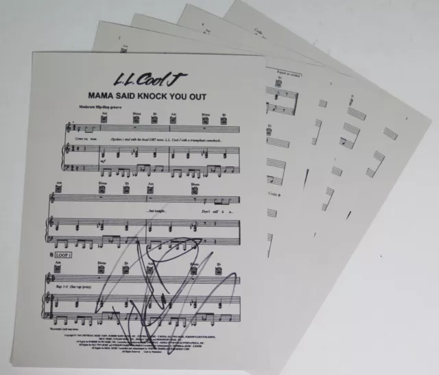 LL L.L. COOL J Signed Autograph Auto "Mama Said Knock You Out" Sheet Music JSA