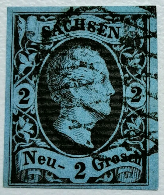 Sachsen 1851 . MiNr.5 . 2 Ngr . BPP geprüft . KRS