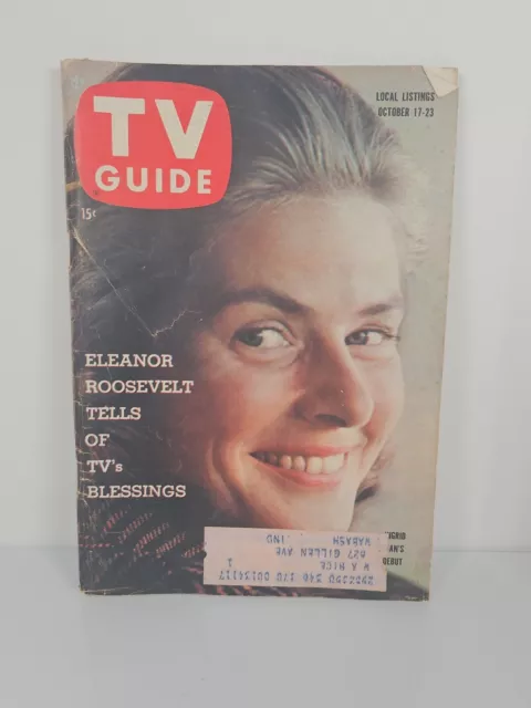 Tv Guide Oct 17 1959 Ingrid Bergman Chuck Connors Rifleman Nora Hayden