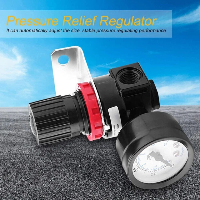 Aluminum Alloy Air Pressure Regulator for Compressor Gauge Included Easy to Use