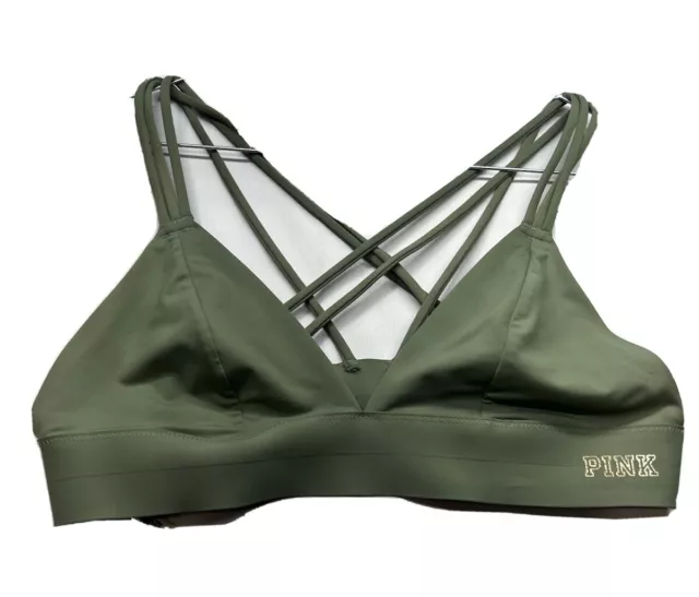 Pink Womens Juniors Bralette Bonded Green size Medium