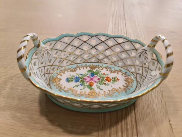 Vintage Roselle Occ & Co Basket Dish Bowl Decorative Staffordshire
