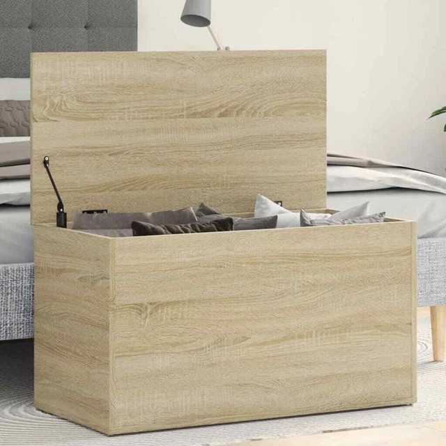 Cassapanca VidaXL Grigio Cemento 84x42x46cm - Legno Ingegnerizzato, Per Salotto, Organizzazione - Foto 3