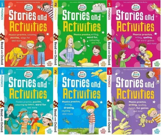 Biff Chip Kipper Phonics Stories & Activities Pack 6 Books Collection Stage-1to3