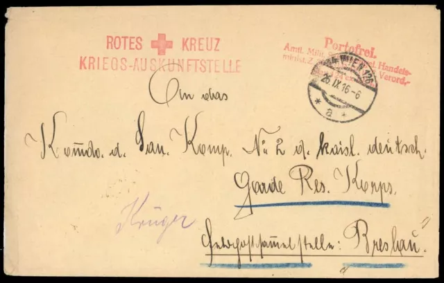 1916, Int.Organisationen,Rotes Kreuz,, Brief - 1611802