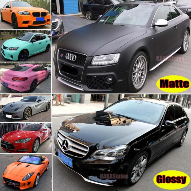 Flexible Matte Glossy Entire Car Vinyl Wrap Satin Film Sticker Decal Air Free AX