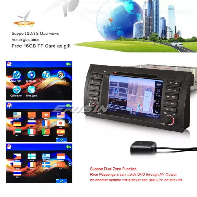 Autoradio GPS BMW 5 Series E39 M5 E53 X5 TNT USB Bluetooth Canbus iPod DVR Radio 2