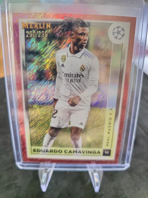 Eduardo Camavinga Rose Gold Shimmer Merlin /299 #121 Real Madrid Topps 2023