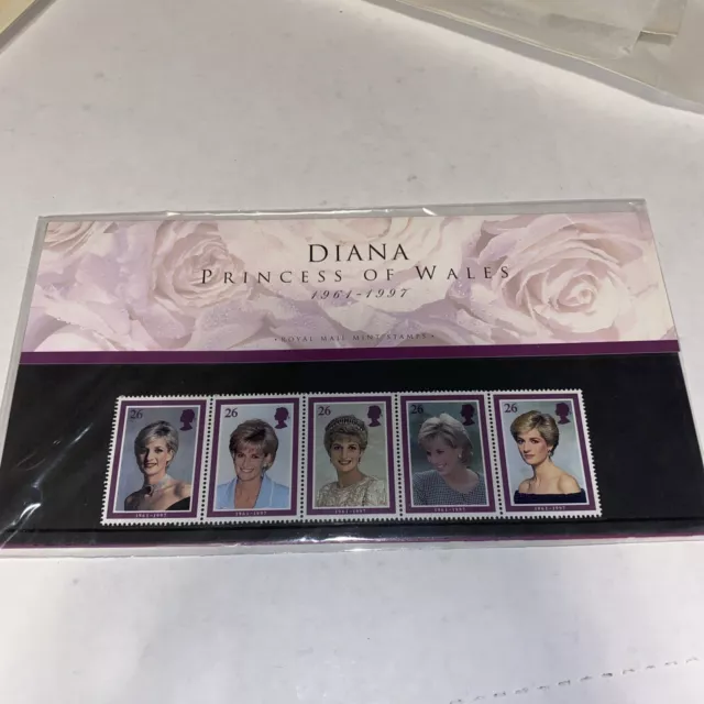 Princess Diana of Wales 1961-1997 ROYAL MAIL MINT Set Of 5 Commemorative Stamps