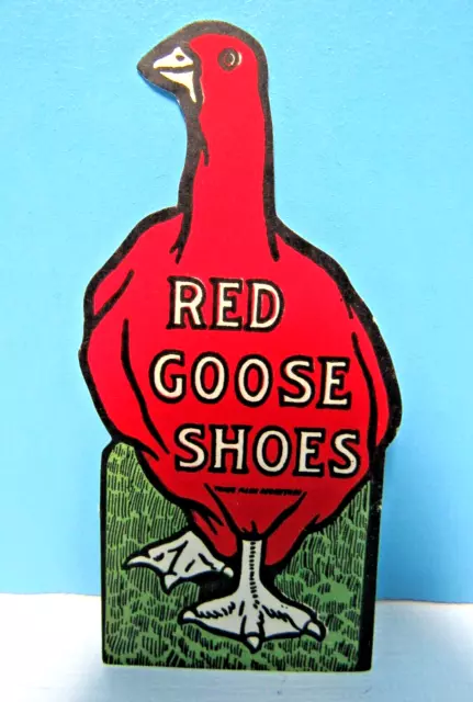 RARE VINTAGE 1940's RED GOOSE SHOES STICKER STORE ADVERTISING GIVEAWAY