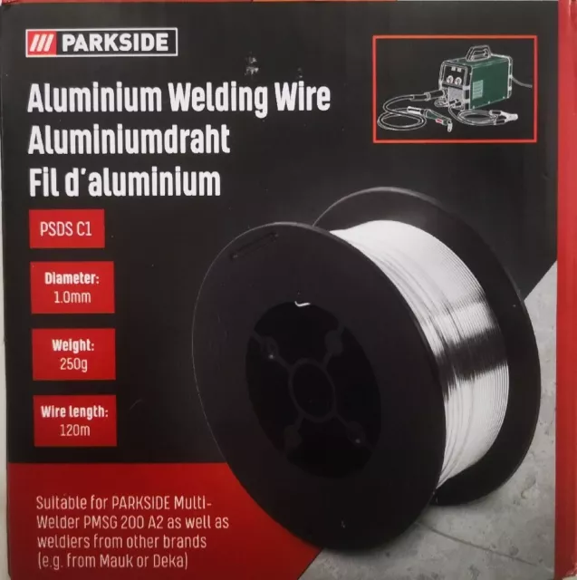 PARKSIDE ALUMINIUMSCHWEISSDRAHT 1,0 mm, Schweißdraht PSDS C1 , 120m EUR  12,95 - PicClick DE | Schweißgeräte