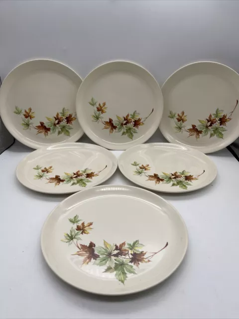 Vintage Salem Maple Leaf 9" Dinner Luncheon Plates - Set of 6