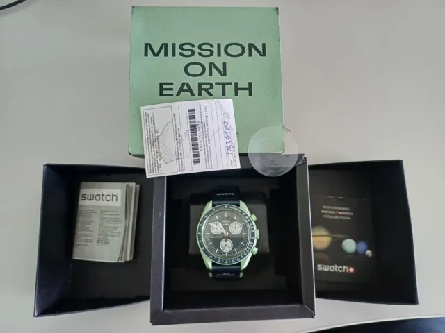 OMEGA X SWATCH MOONSWATCH MISSION TO EARTH SPEEDMASTER Bioceramic NEW.