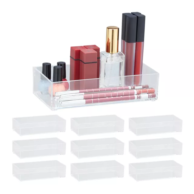 10x Caja organizadora transparente cajones Organizador maquillaje plástico cajón
