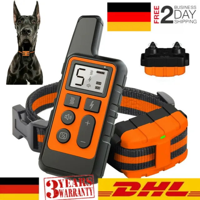 300M Remote Electric Pet Dog Training Collar Shock Anti Bark Rechargeable LCD