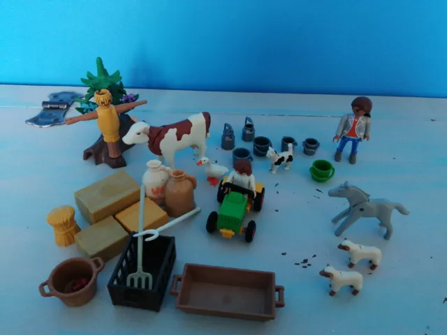 Playmobil animaux de la ferme, accessoires et fermiere