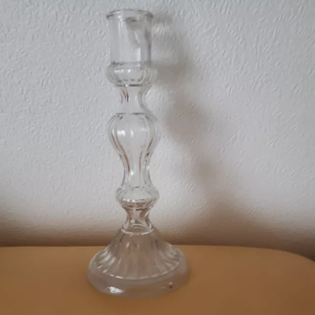 ancien Bougeoir en verre creux.