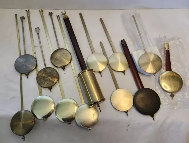 Large Lot of 14 Mixed Pendulums w/Rods & Bobs