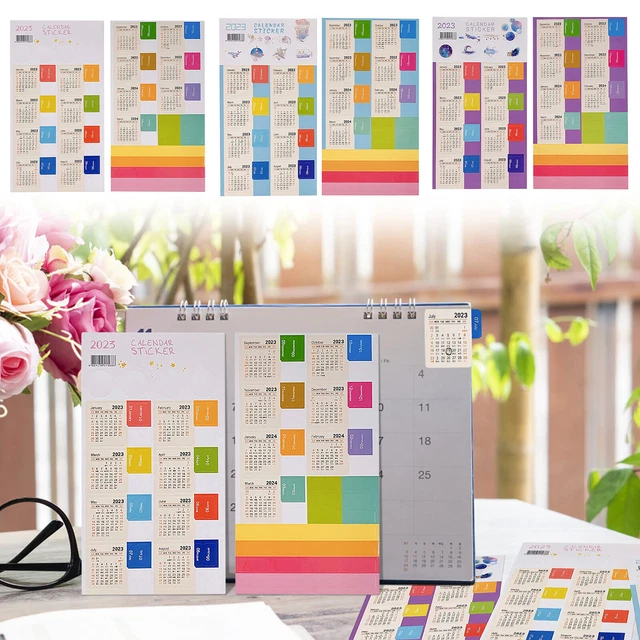 10 PACKS OF 2023 To 2024 Year Calendar Index Stickers Diary Stickers
