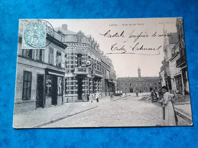 CPA - 62 LENSES - Rue de la Gare