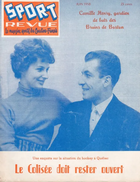 1958 (June) Sport Revue, Hockey magazine, Camille Henry, New York Rangers ~ Fair