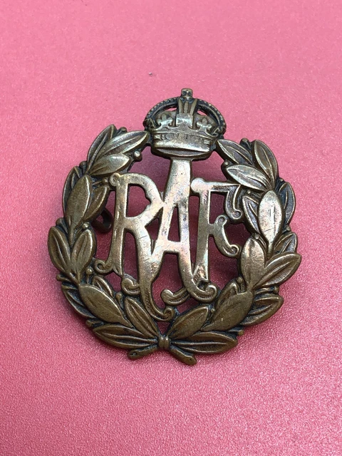 ORIGINAL WW2 BRITISH Royal Air Force RAF Kings Crown Cap Badge £12.00 ...