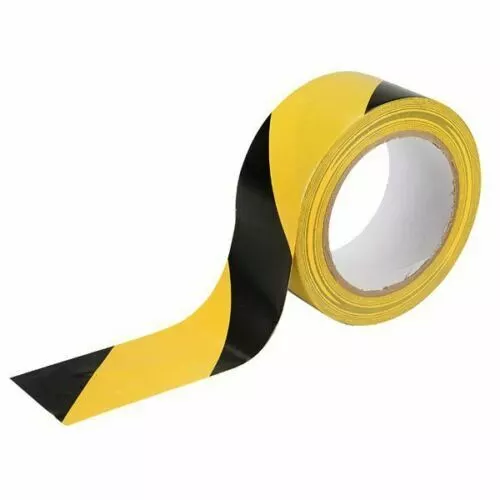 New 50mm x 33M PVC Roll Self Adhesive Tapes Hazard Safety Caution Warning Tape