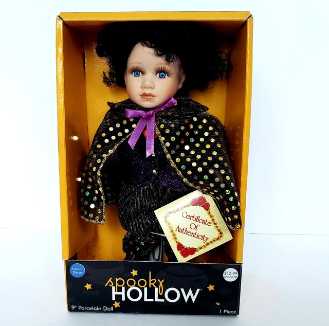 Spooky Hollow 9" Porcelain Doll Halloween Indoor Decor Certificate Authenticity