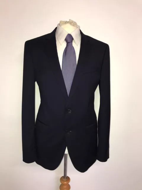 HUGO BOSS - Mens Slim Fit NAVY BLUE WOOL SUIT - UK 46 Reg - W40 L31 - GORGEOUS