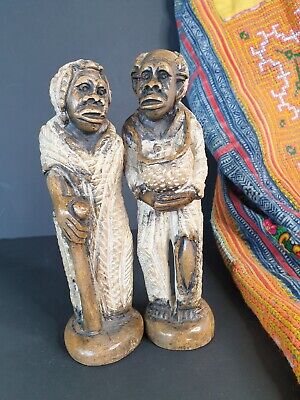Old Western Sahara Carved Stone Figures Man and Woman …beautiful collection and