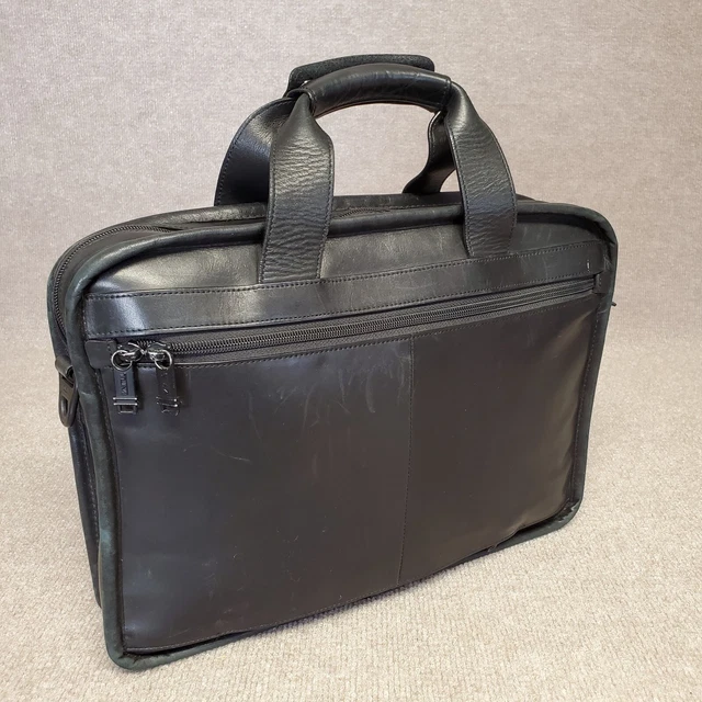 Tumi Alpha Slim Leather Large Screen Computer Portfolio Briefcase Laptop Bag 2
