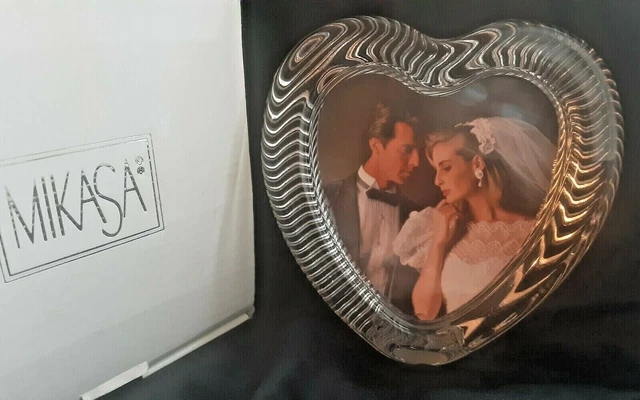 Mikasa Crystal Heart Picture Frame For Baby, Valentine, Wedding, Loved Ones