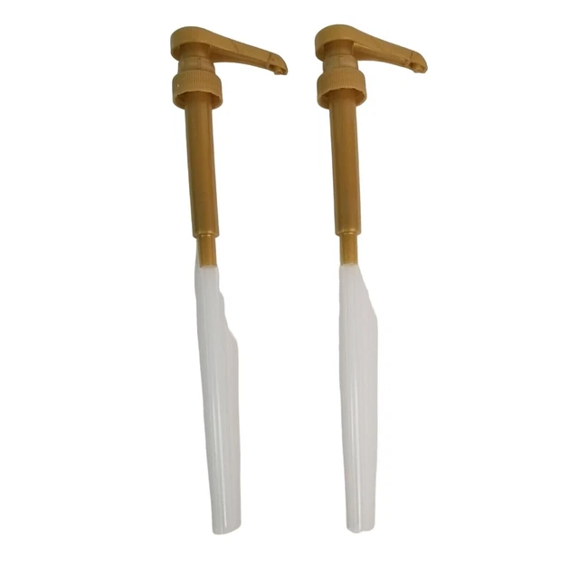 Gold Coffee Syrup Pump for 750 ml Bottles (Pack of 2) Fits Torani and More