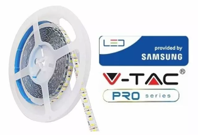 Striscia led 240/m Monocolore 24V 10 mt 15W/m Chip Samsung V-TAC PRO VT-10-240