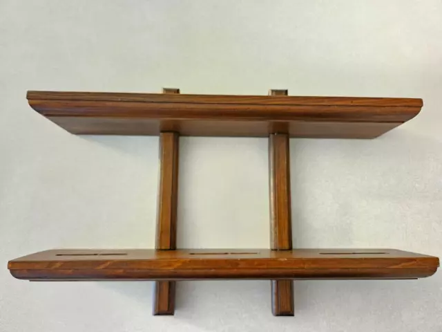 Vintage Two Tier Hanging Display Wall Shelf for Mini Plates - 6 Grooves