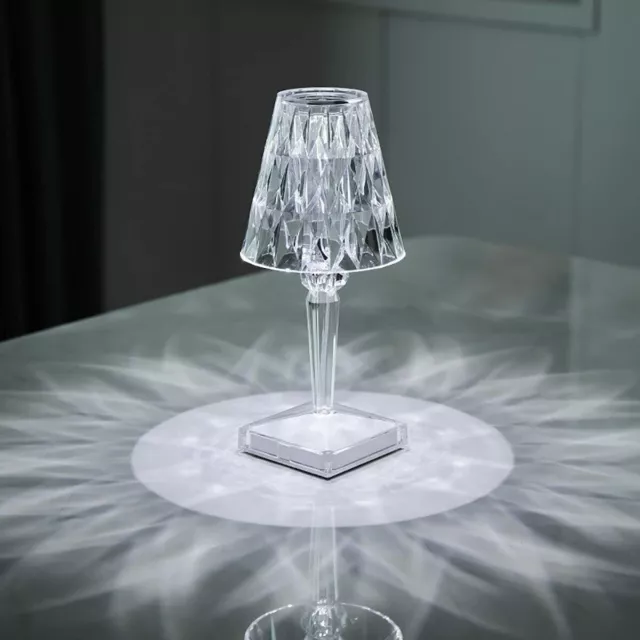 lampada da tavolo LED ricaricabile tipo cristallo poldina batteria touch diamon